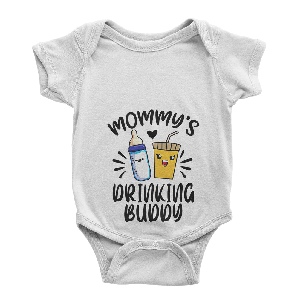 Personalised Name Drinking Buddy Shower Gift Baby Vest - Baby Bodysuit - Ai Printing