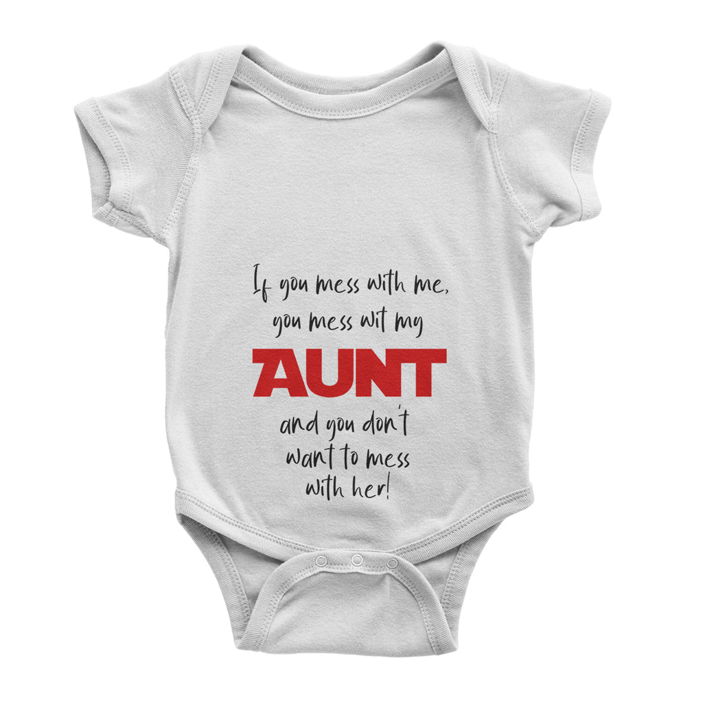 Personalised Name Baby Aunt Love Shower Gift Baby Vest - Baby Bodysuit - Ai Printing