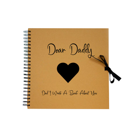 Personalised First Fathers Day Autograph Scrapbook - Brown Spiral Bound Kraft Scrapbook - Ai Printing