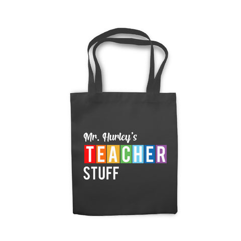 Personalised Inspration Rainbow Teacher Shopping Cotton Tote Bag Gift For Teacher - Ai Printing