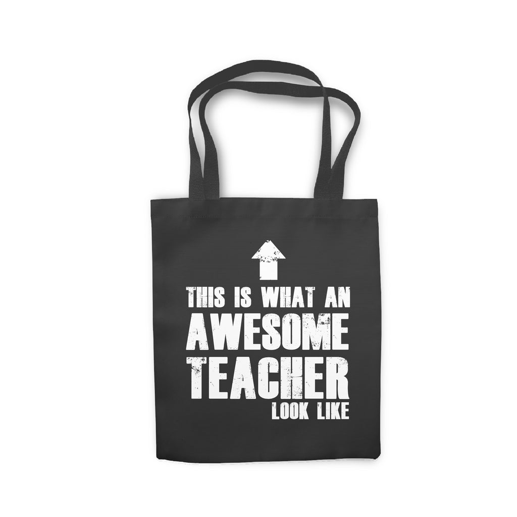 This is What An Awesome Teacher Look Like Shopping Cotton Tote Bag Gift For Teacher