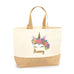 Personalised Name Cute Unicorn Jute Base Tote Bag | Ai Printing - Ai Printing