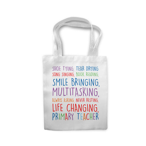 Life Changing Primary Teacher Shopping Cotton Tote Bag Gift For Teacher