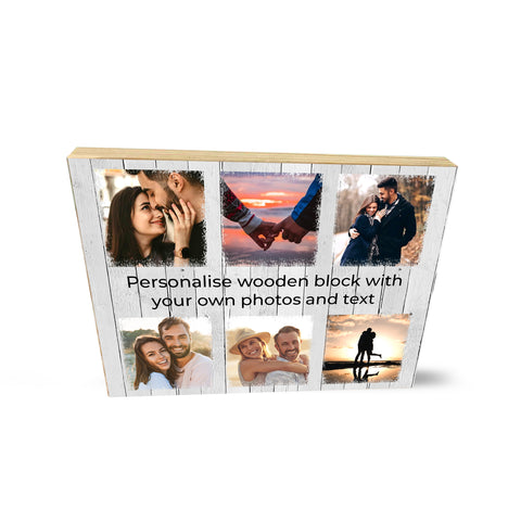 Personalised Photo Collage Wooden Block