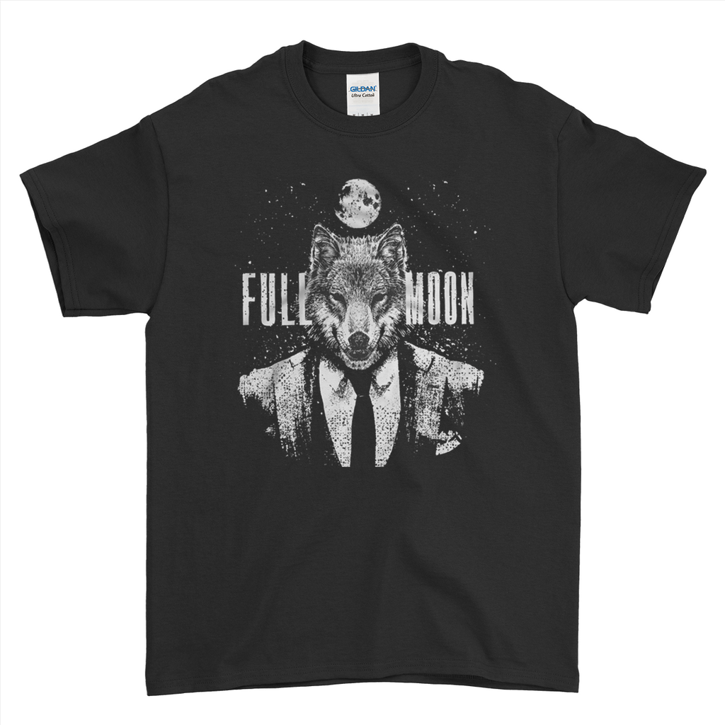 Full Moon Mr Wolf Halloween Night Screaming Funny Mens T-Shirt | Ai Printing