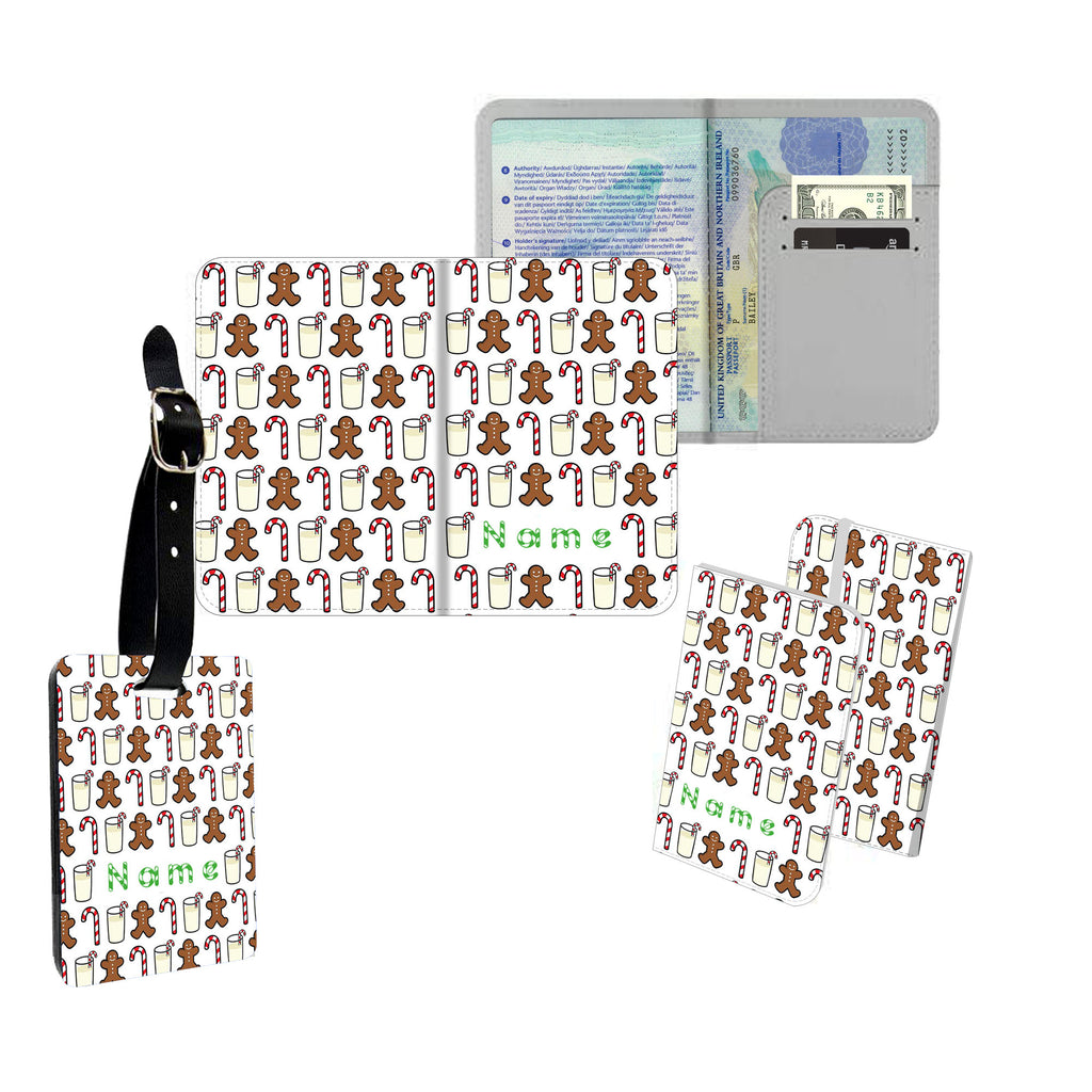 Personalised Name Passport Slim Cover Holder Luggage Tag Christmas Pattern - Ai Printing
