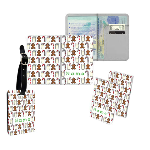 Personalised Name Passport Slim Cover Holder Luggage Tag Christmas Pattern - Ai Printing