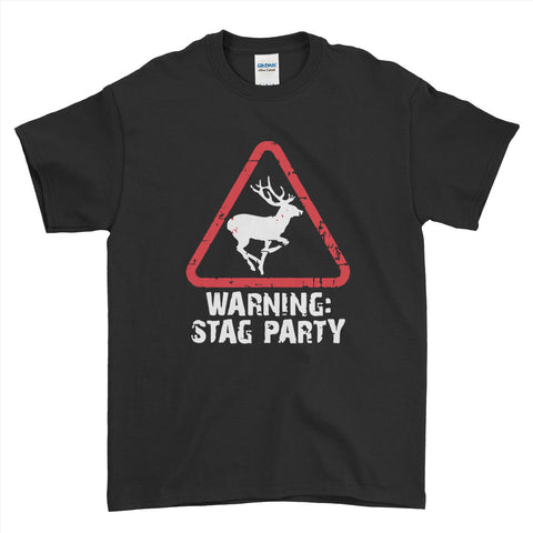 Warning Stag Do Stag Party Night Stag Weekends - T-Shirt - Mens - Ai Printing