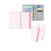 Personalised Name Passport Slim Cover Holder Luggage Tag Retro White & Pink Polkadots - Ai Printing