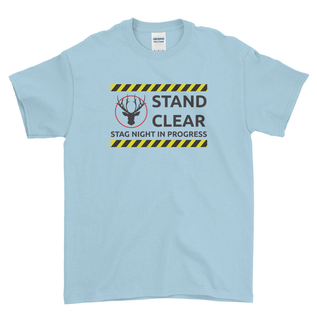 Stand Clear Stag Night in Progress Stag Do Stag Party Night Stag Weekends - T-Shirt - Mens - Ai Printing