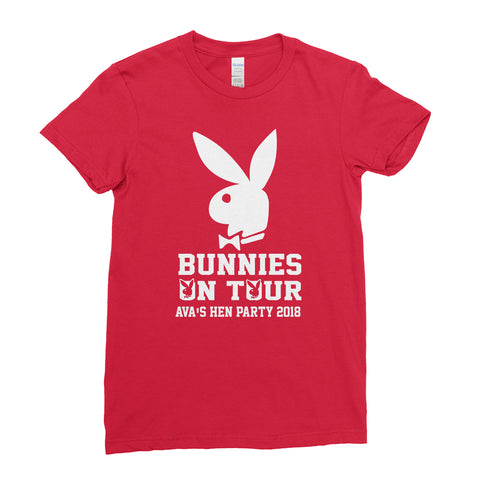 Bunnies On Tour Hen Do Hen Party - T-Shirt - Womens - Ai Printing