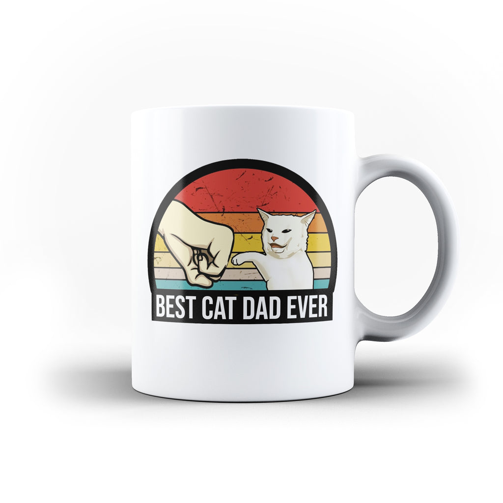 Best Cat Dad Ever Daddy Funny  White Mug And Inner Handle MugBest Cat Dad Ever Daddy Funny  White Mug And Inner Handle Mug | Ai Printing