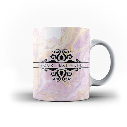 Colourful Pastel Marble Paint A - Personalised Mug - White - Ai Printing