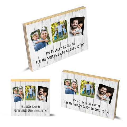 Personalised Father's Day Photo Collage Wooden Block Dad Daddy Cute Father's Day Gifts Idea - Photo Wooden Block