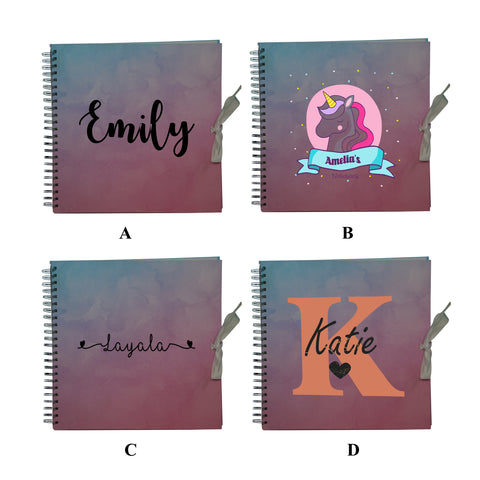 Personalised Name Initial Work Home Use Spiral Bound Scrapbook - Ombre - Ai Printing