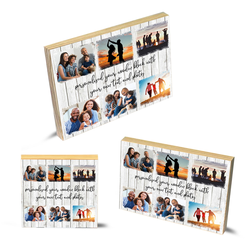 Personalised Image And Text Gift For Family Friends And Girlfriend - Wooden Block Plaque