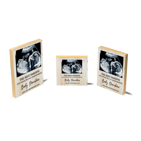 Personalised Baby Scan Photo Name And Due Date The Best Parents - Wooden Block Plaque Personalised Photo, Baby Scan Photo,Baby Due,Best Parents,personalised baby,scan photo,Wooden block Plaque,scan wooden