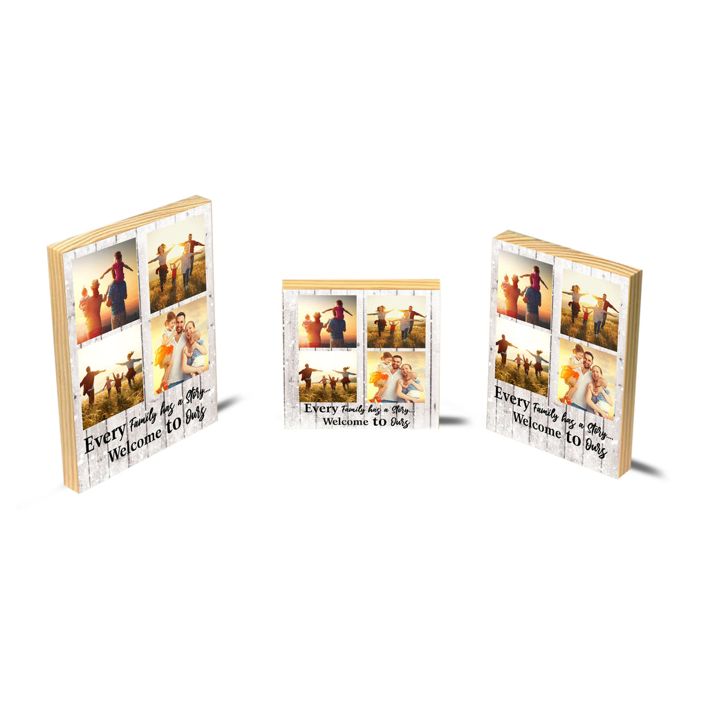 Personalised Photo Every Family Has A Story Gift - Wooden Block Plaque (Personalised Image, Family,Every Family Has A Story,Gift Present,personalized wood family signs,personalised wooden Block plaque,Custom Image
