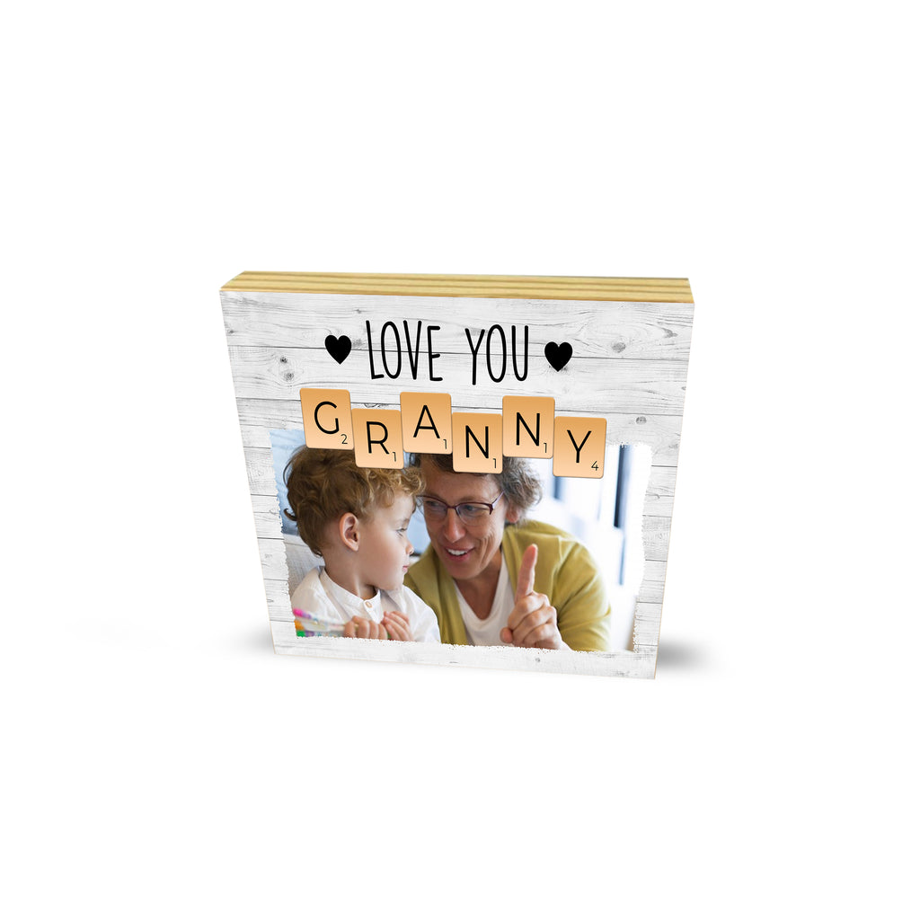Personalised Photo Collage Wooden Block I Love Granny Cute Mother's Day Gifts- Wooden Block