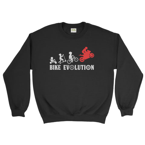 Bike Evolution Biker Motorcycle Lover -  Sweatshirt Unisex(awesome sweatshirts for guys,exclusive sweatshirts,quirky sweatshirts ,sick hoodies brands,unique sweatshirts uk,unique sweatshirts womens,unique for retro sweatshirts,unique sweatshirts,Biker,Rider)