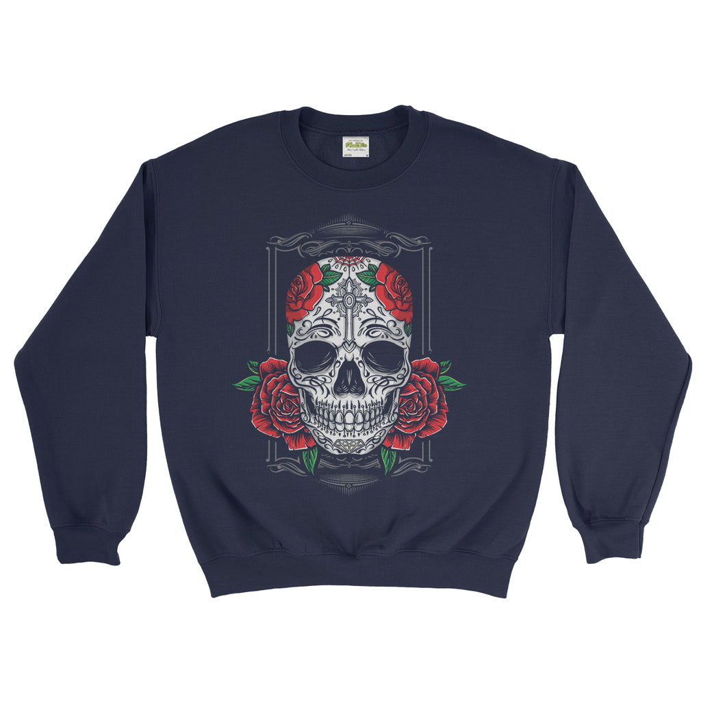 Skull Red Rose Gothic Skeleton Halloween  Unisex - Sweatshirt | Ai Printing