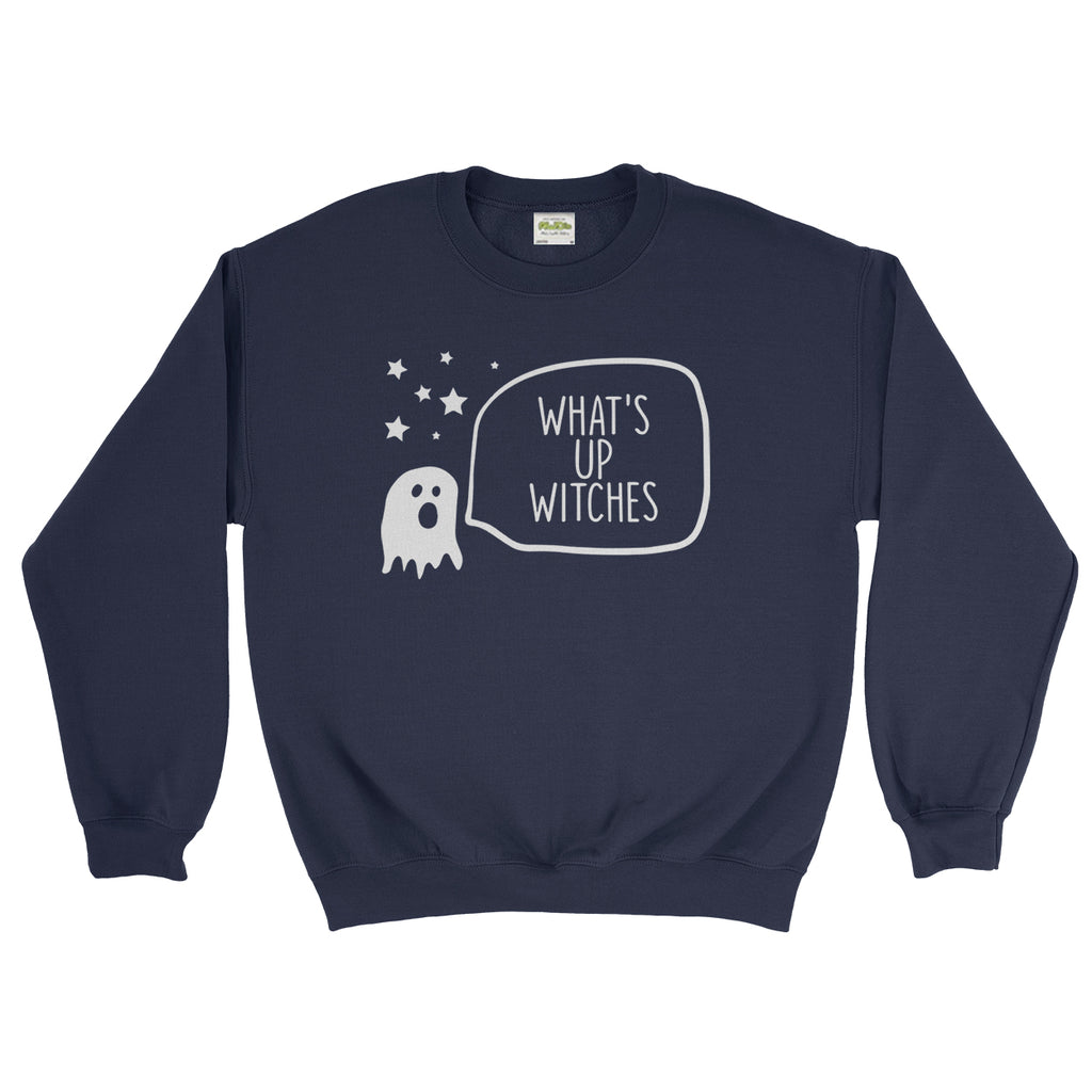 Halloween Cute Boo Whats Up Witches Funny Unisex - Sweatshirt | Ai Printing