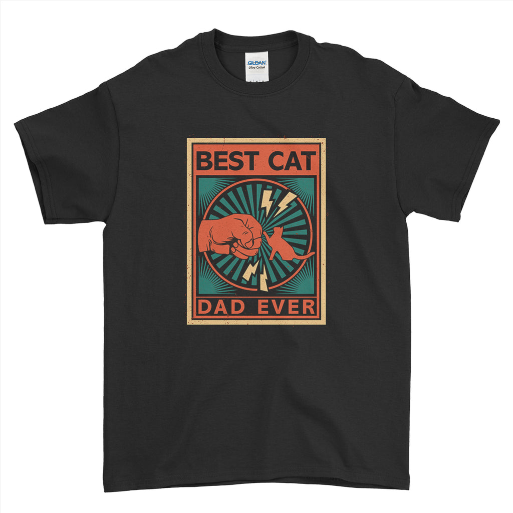 Best Cat Dad Ever Funny Vintage Daddy T-Shirt T-Shirt - Fathers Day Mens T-Shirt - Ai Printing