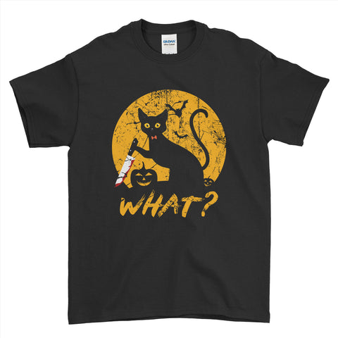 Funny Cat What Murderous Cat With Knife Halloween Mens T-Shirt | Ai Printing