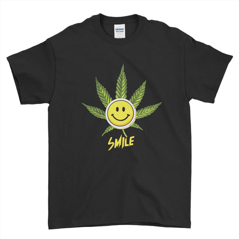 Smiley Face Weed Birthday Novelty Funny T-Shirt  | Ai Printing