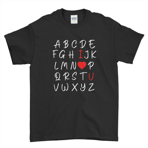 Alphabet I Love You T-Shirt Valentines Day's Couple T-Shirt For Him Her