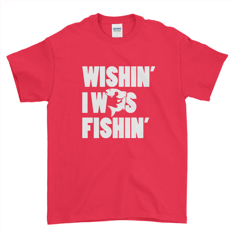 Fishing T-Shirt Wishin' I Was Fishin' Mens T-Shirt