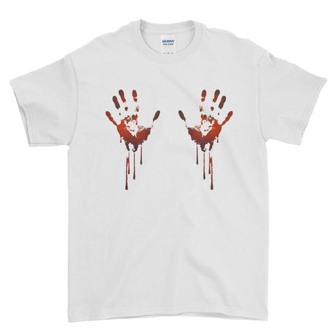 Halloween Scary Bloody Hands Funny - Mens T-ShirtHalloween t-shirt, retro film t-shirt, movie t-shirt, Halloween movie t-shirt, movie poster tee
