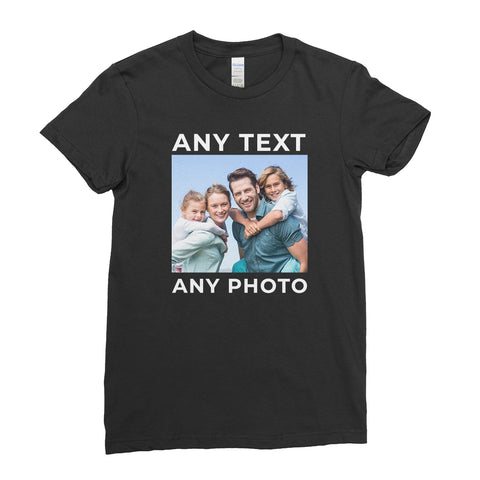 Personalised T-Shirt for Women | Custom Photo and Text | Front and Back Print