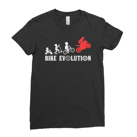 Bike Evolution Biker Motorcycle Lover - Women T-shirt(unq clothing,unique t shirts women's,unique shirts for mens,interesting t shirts designs,classy t shirt,Covid t shirt)