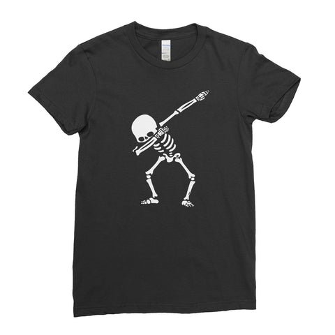 Halloween Scary Spooky Skeleton Dabbing Cute  - Women T-shirt(halloween shirt ideas,halloween funny,halloween t shirt designs,halloween apparel,scary T- shirts,halloween horror shirts)