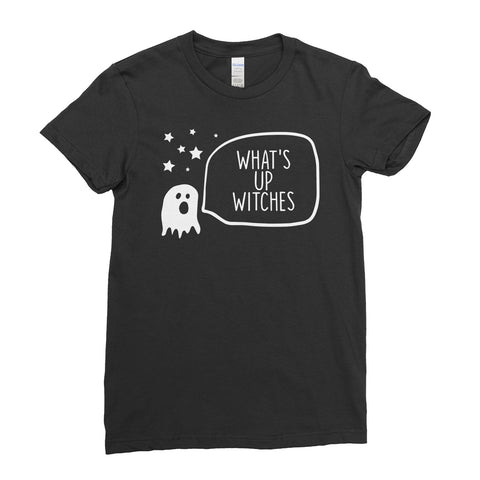 Halloween Cute Boo Whats Up Witches Screaming Funny Rude  - Women T-Shirt | Ai Printing