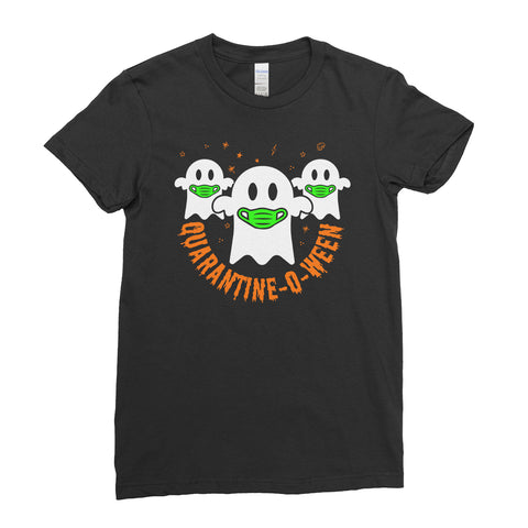 Halloween Funny Cute Boo Qurantine O Ween Adult - Women T-shirt