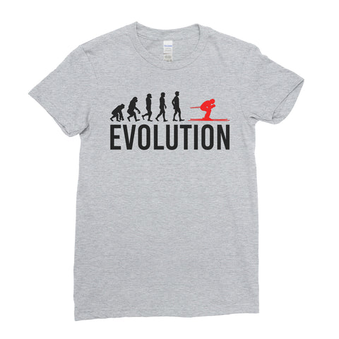 Evolution Of skiing Sports - Women T-shirt(unq clothing,unique t shirts women's,unique shirts for mens,interesting t shirts designs,classy t shirt,Covid t shirt)
