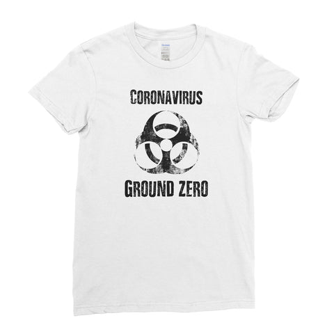 Corona Virus Ground Zero Restricted - Women T-shirt(unq clothing,unique t shirts women's,unique shirts for mens,interesting t shirts designs,classy t shirt,Covid t shirt)