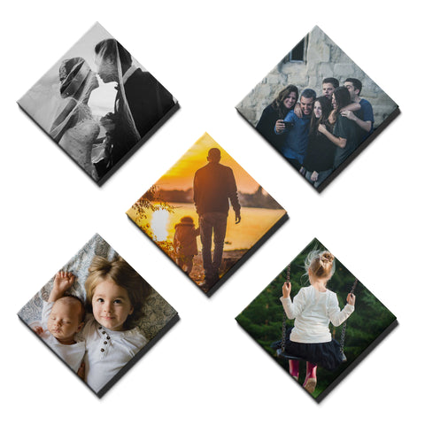 5 Panel Personalised Canvases - Collage Style Square Diamond - Fixed Sized - Ai Printing