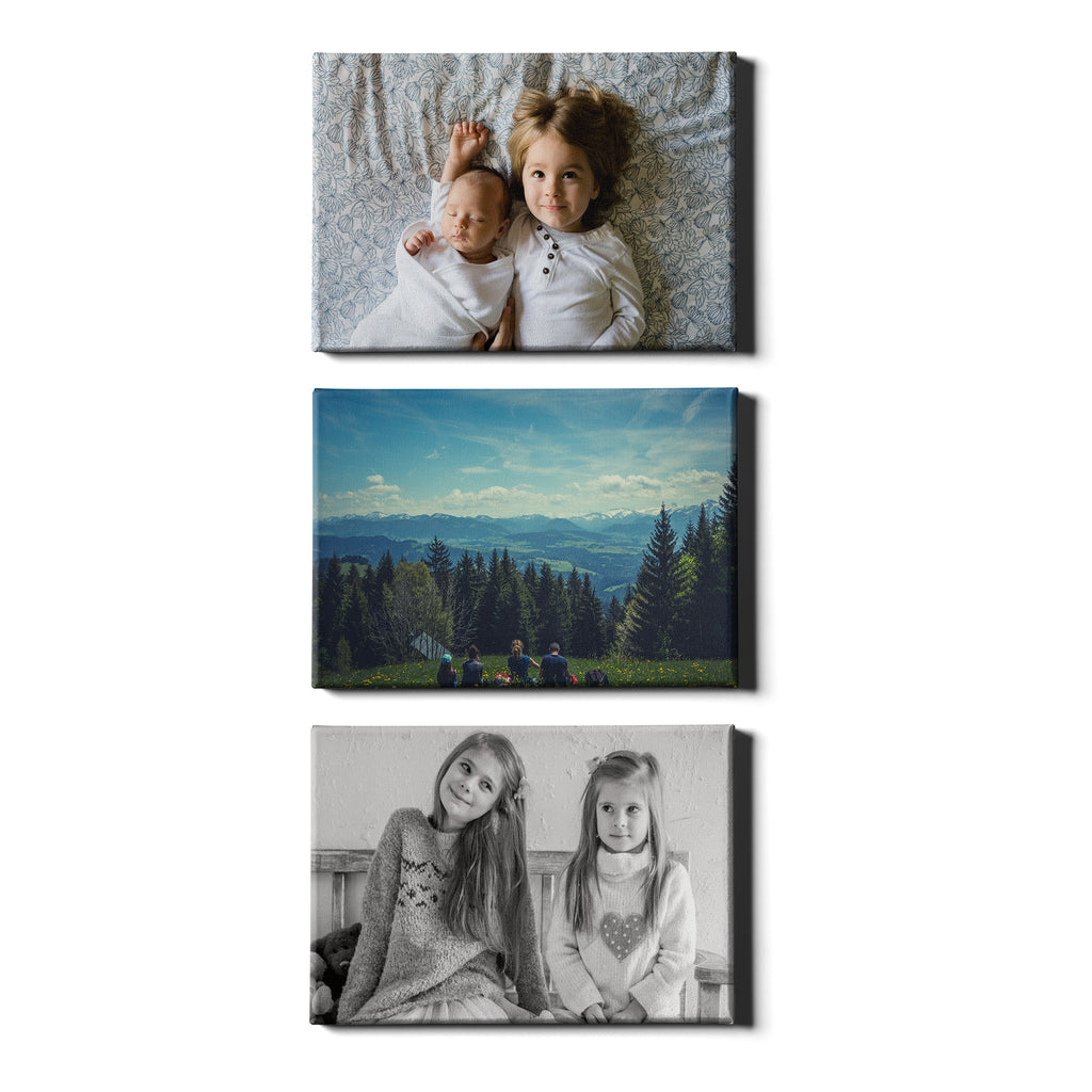 3 Panel Personalised Canvases - Collage Style Landscape - Fixed Size - Ai Printing