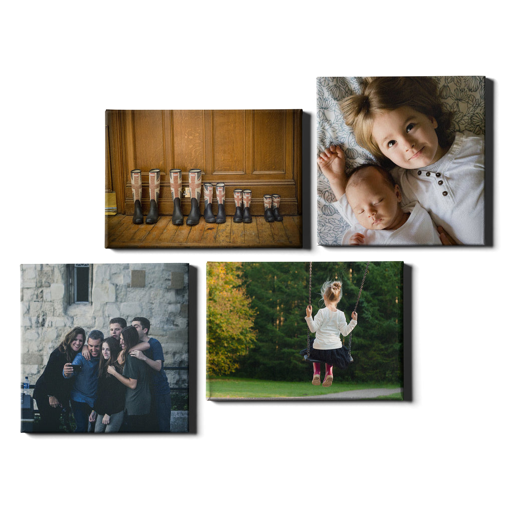 4 Panel Personalised Canvases - Collage Style Square & Landscape - Dynamic Size - Ai Printing