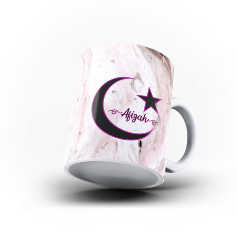 Personalised Name Marble Arabic Muslim Islam Islamic-Personalised Mug- White Magic Mug - Ai Printing
