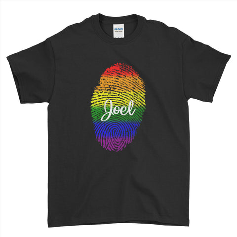 Personalised Name Be Proud LGBT Gay Pride Rainbow Awesome Funny Cool - T-shirt - Mens - Ai Printing