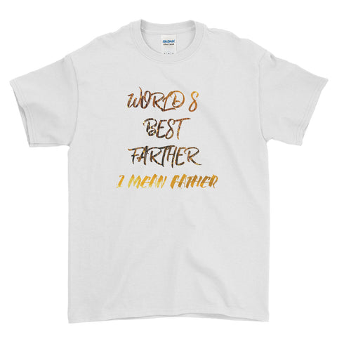 Fathers Day Birthday Gift Worlds Best Dad I Mean Father Cool - T-shirt - Mens - Ai Printing