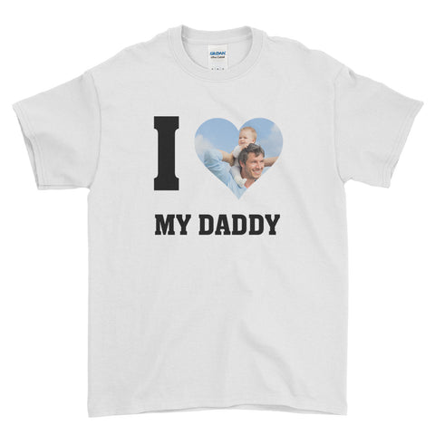 Personalised Image Fathers Day Birthday Gift I Love My Dad - T-shirt - Mens - Ai Printing