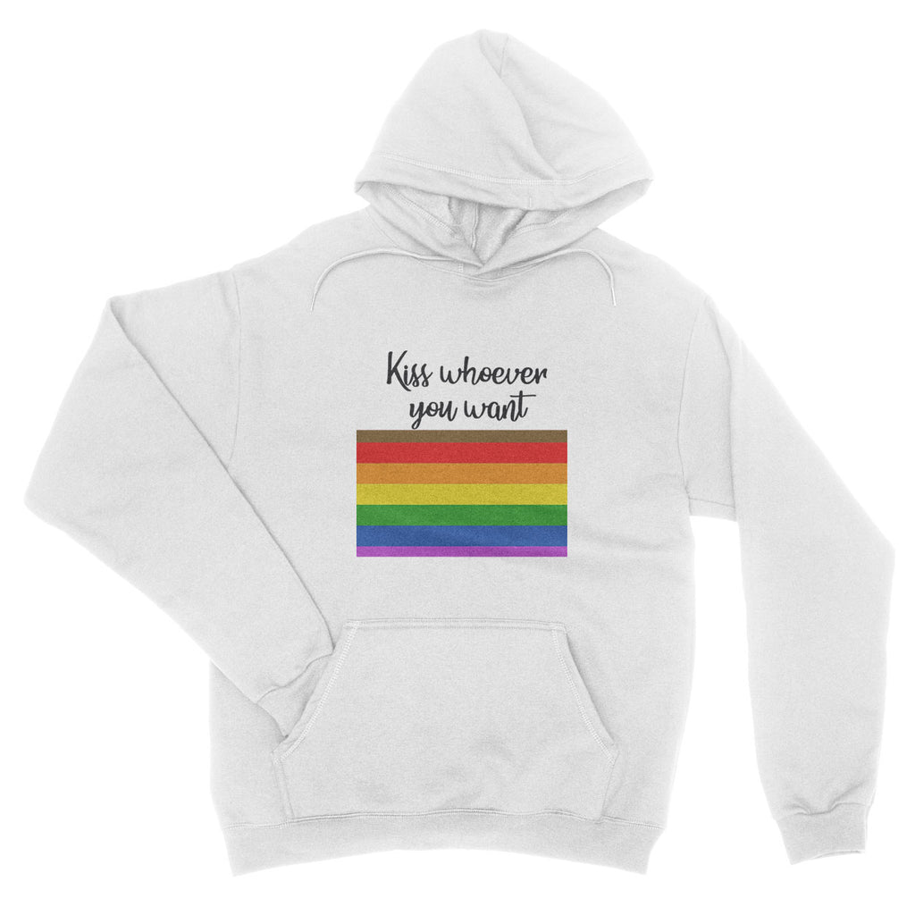 Kiss whoever you want LGBT Gay Pride Lesbian Rainbow - Hoodie - Unisex - Ai Printing