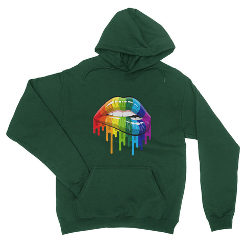 Rainbow lips LGBT Gay Pride Hoodie Lesbian Rainbow - Hoodie - Unisex - Ai Printing