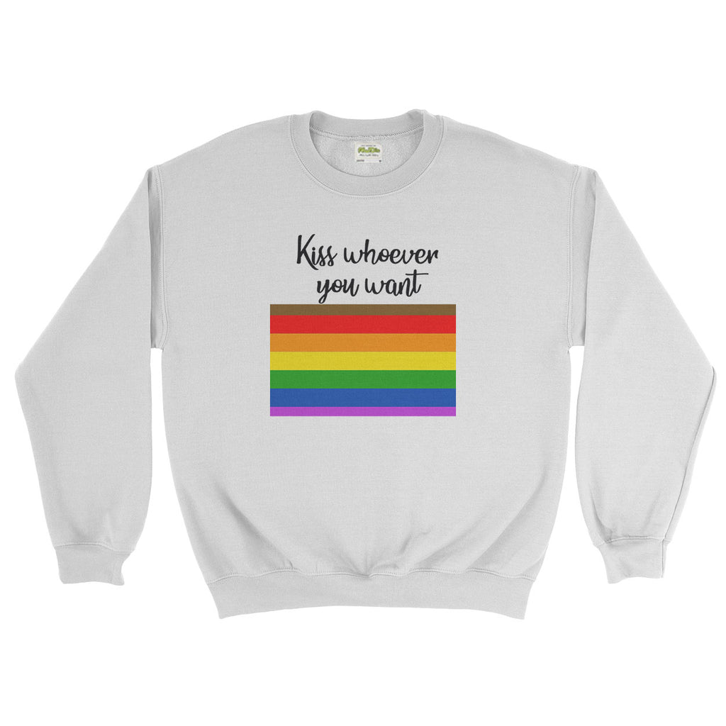 Kiss whoever you want LGBT Gay Pride Lesbian Rainbow - Sweater - Ai Printing