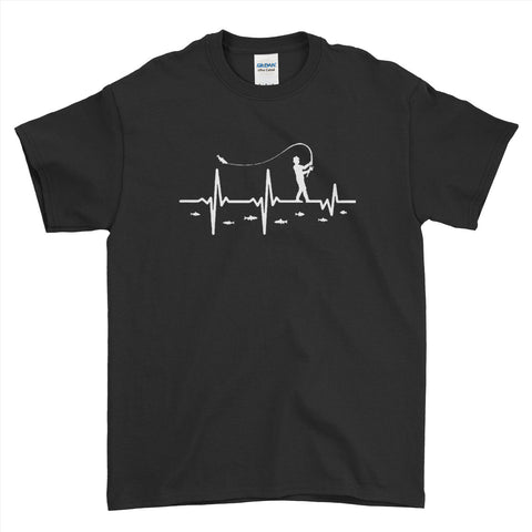 Fishing heartbeat Funky Pattern Inspired Fishing Carp   - T-shirt - Mens - Ai Printing
